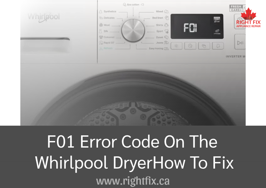 F01 Error Code On The  Whirlpool DryerHow To Fix