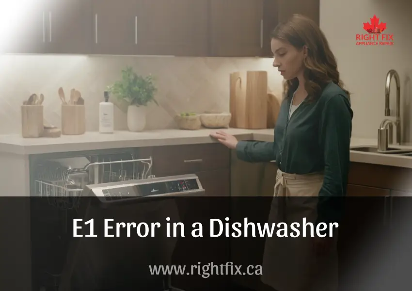 A dishwasher showing an error code on its display