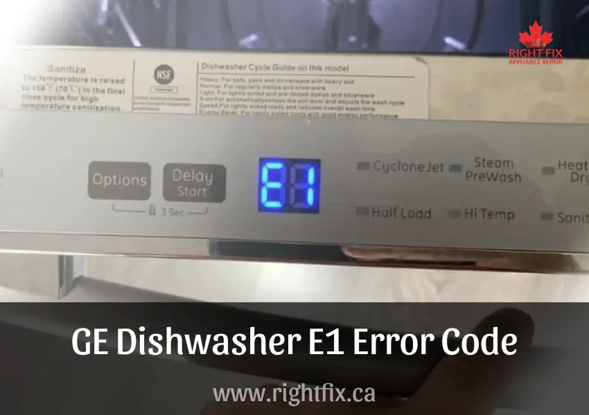 GE Dishwasher Error Code E1