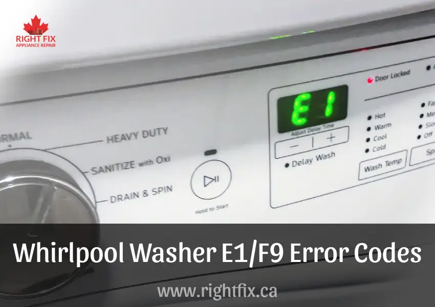 Whirlpool Washer E1/F9 Error Codes