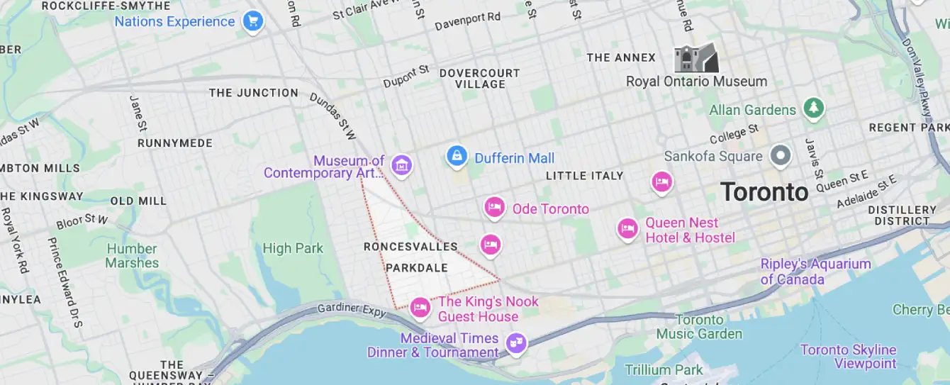 Roncesvalles Areas We Serve