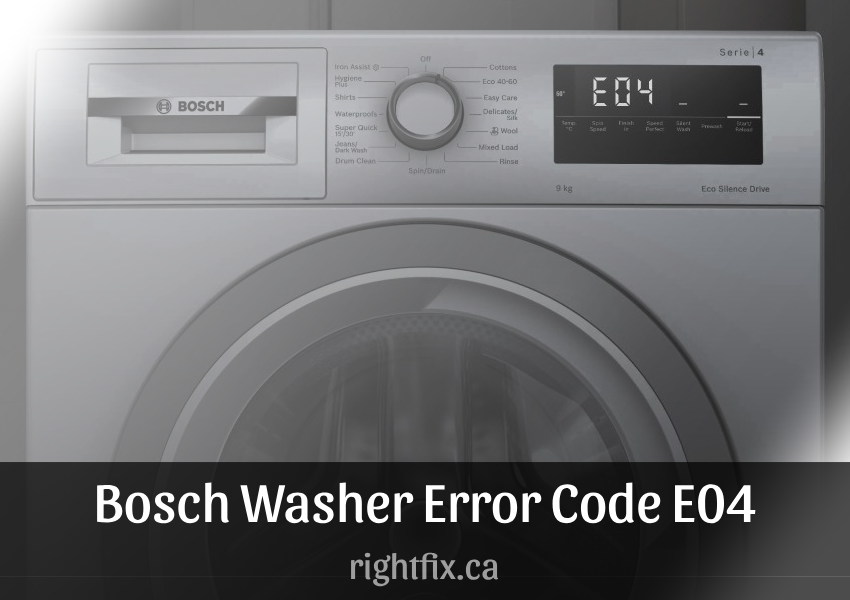 Bosch Washer E04 - Reduce Foam or Clean Drain Pump